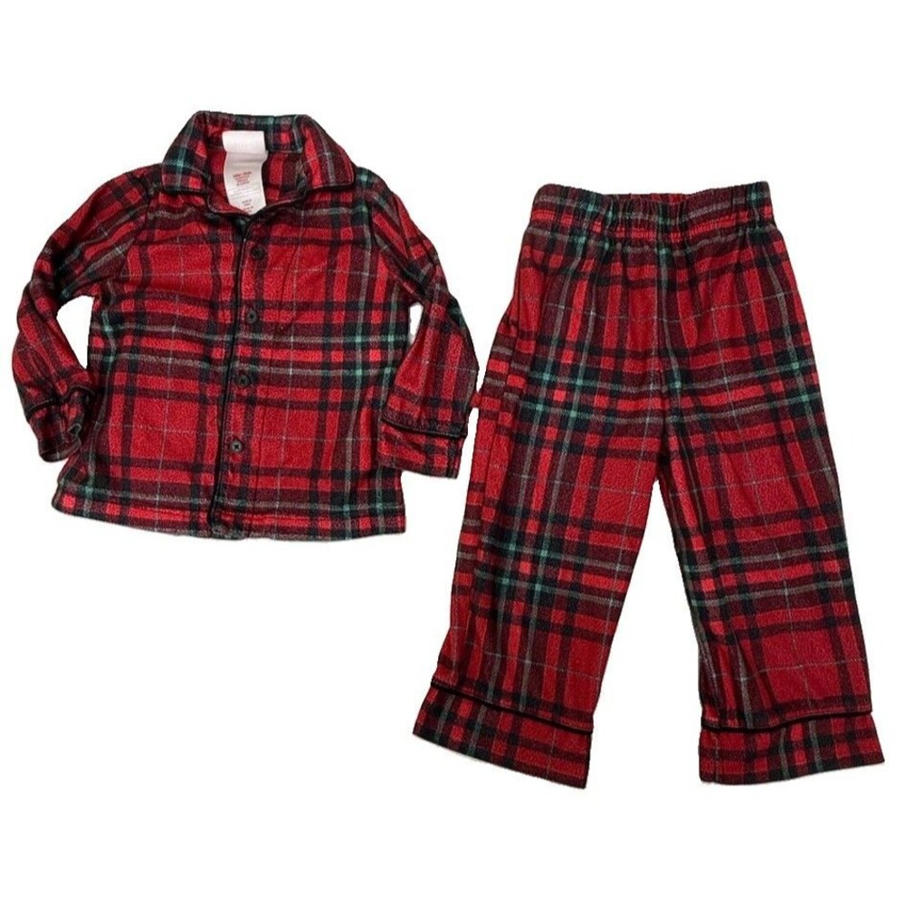 Wondershop Target Baby 18M Red Green Plaid Christmas Pajamas 2 Pc
